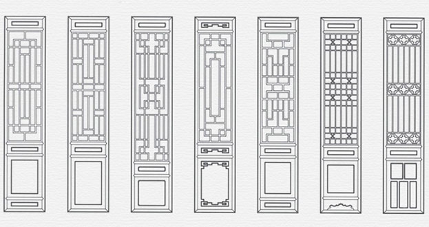 双阳常用中式仿古花窗图案隔断设计图